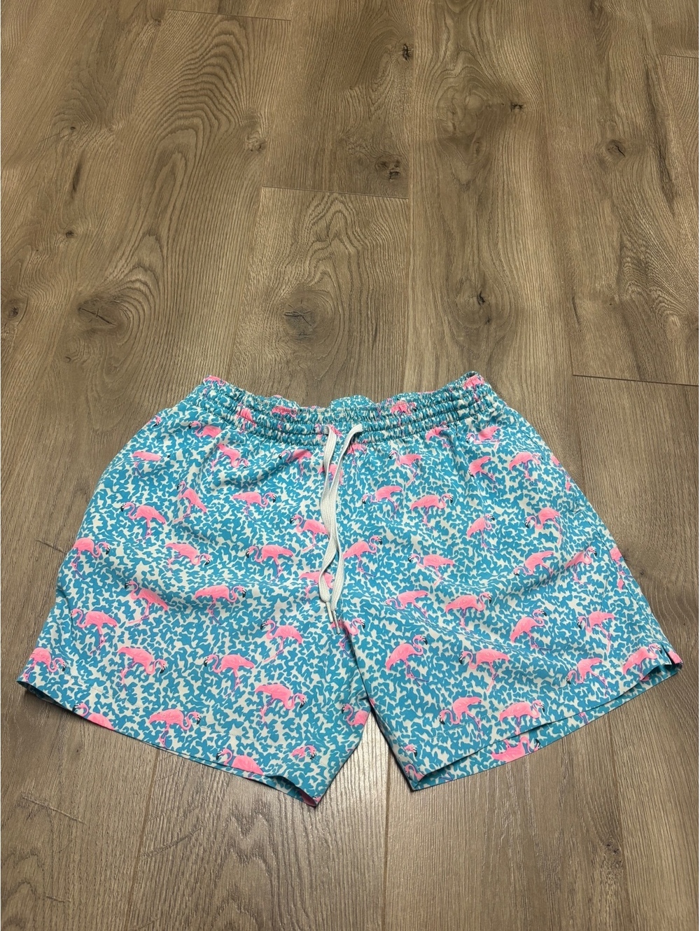 Chubbies blue pink print swim trunks